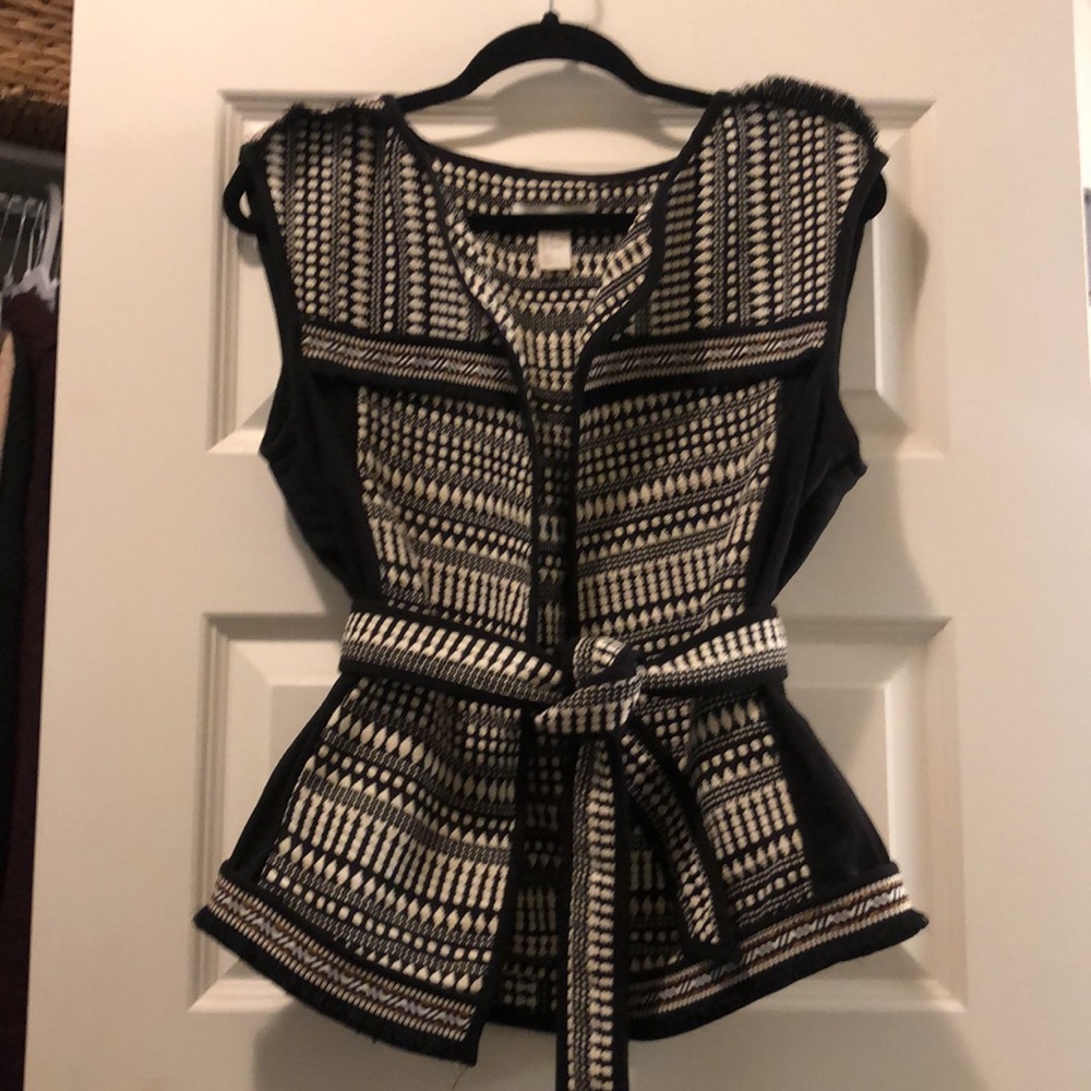Belted woven vest